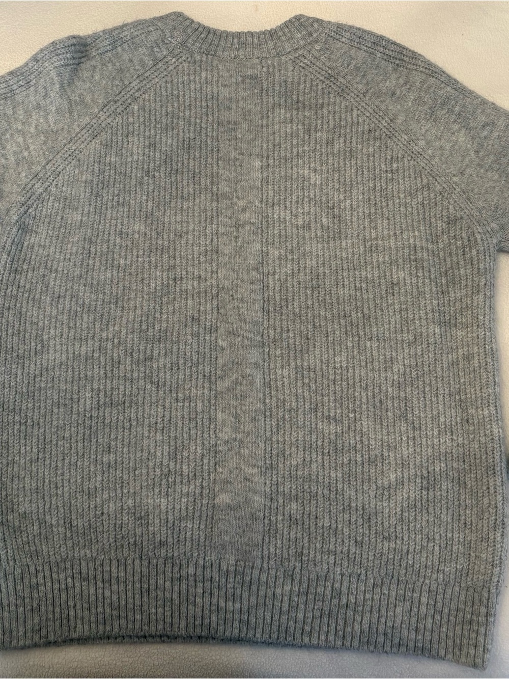 Topshop Men's Light Gray Ribbed Crewneck Sweater